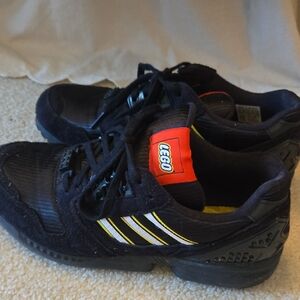 Adidas Mens ZX 8000 LEGO Black Sneakers with Yellow Accents